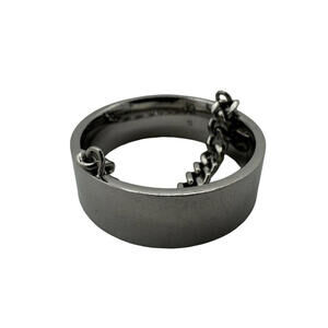 Vitaly Resist Double Chain Band Ring Stainless Steel Silver Tone